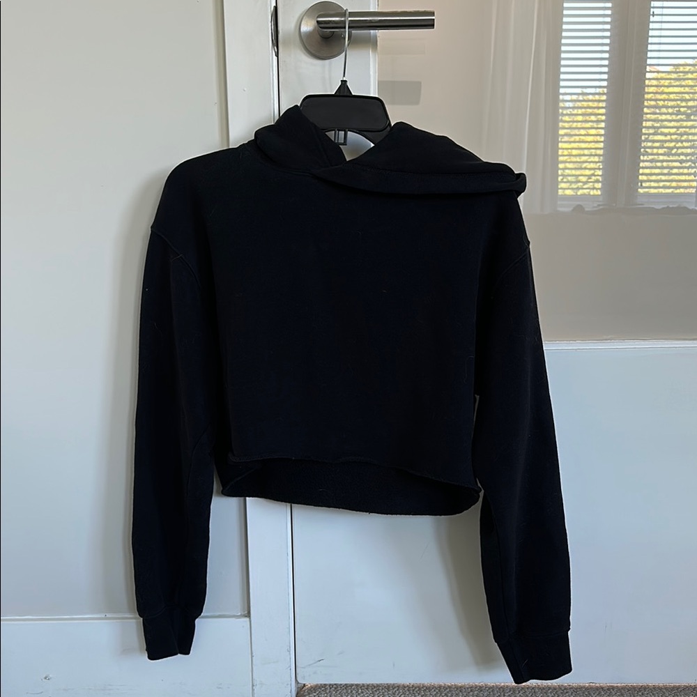 TNA Black Cropped Hoodie